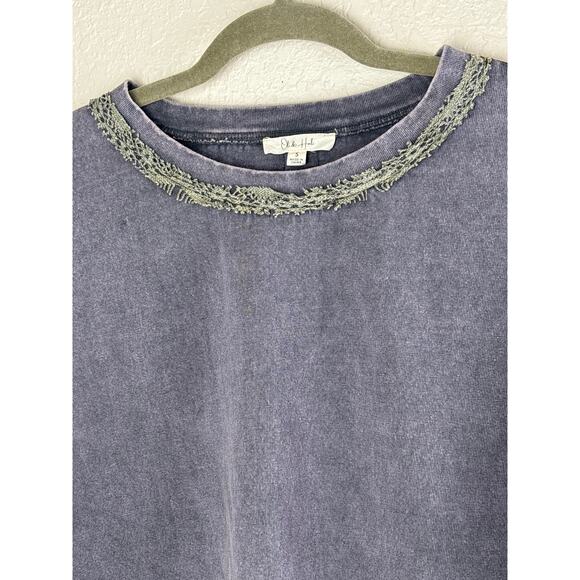 Oli & Hali Purple and Gray Oversized Top with Crochet Lace Sleeves Size S - Picture 10 of 12